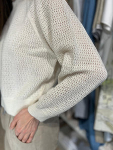 Aymara Damen Pullover in Wollweiß